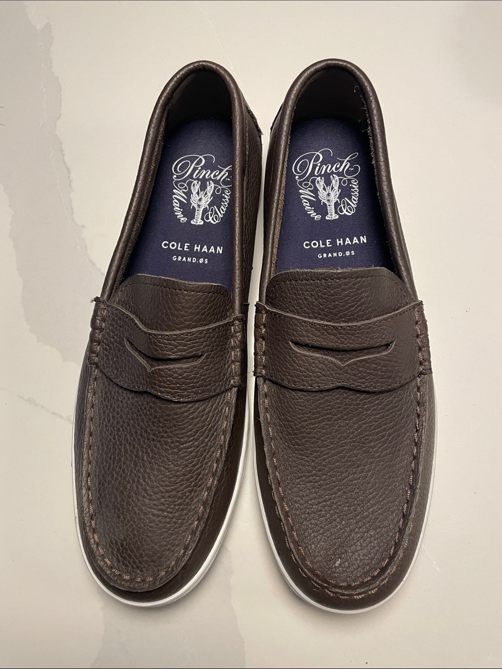 Cole Haan Dark Brown Leather Penny Loafers Pinch Weekenders 10.5